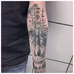 Фото рисунка тату волк мужская 16.12.2021 №0076 - Wolf tattoo - tatufoto.com