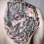 Фото рисунка тату волк мужская 16.12.2021 №0085 - Wolf tattoo - tatufoto.com