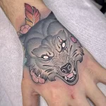 Фото рисунка тату волк мужская 16.12.2021 №0087 - Wolf tattoo - tatufoto.com