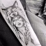 Фото рисунка тату волк мужская 16.12.2021 №0089 - Wolf tattoo - tatufoto.com