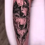 Фото рисунка тату волк мужская 16.12.2021 №0101 - Wolf tattoo - tatufoto.com
