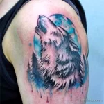 Фото рисунка тату волк мужская 16.12.2021 №0103 - Wolf tattoo - tatufoto.com