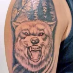 Фото рисунка тату волк мужская 16.12.2021 №0109 - Wolf tattoo - tatufoto.com