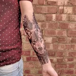 Фото рисунка тату волк мужская 16.12.2021 №0110 - Wolf tattoo - tatufoto.com