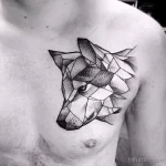 Фото рисунка тату волк на груди 16.12.2021 №0003 - Wolf tattoo - tatufoto.com