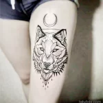Фото рисунка тату волк на ноге 16.12.2021 №0004 - Wolf tattoo - tatufoto.com