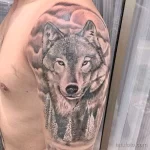 Фото рисунка тату волк на плече 16.12.2021 №0006 - Wolf tattoo - tatufoto.com