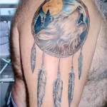 Фото рисунка тату волк на плече 16.12.2021 №0019 - Wolf tattoo - tatufoto.com