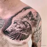 Фото рисунка тату волк на плече 16.12.2021 №0031 - Wolf tattoo - tatufoto.com