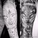Фото рисунка тату волк на руке 16.12.2021 №0029 - Wolf tattoo - tatufoto.com