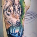 Фото рисунка тату волк на руке 16.12.2021 №0035 - Wolf tattoo - tatufoto.com
