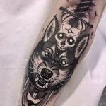 Фото рисунка тату волк на руке 16.12.2021 №0065 - Wolf tattoo - tatufoto.com