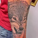 Фото рисунка тату волк на руке 16.12.2021 №0077 - Wolf tattoo - tatufoto.com
