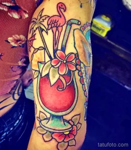 Фото тату коктейль (напиток) 31.12.2021 №1059 - cocktail tattoo - tatufoto.com