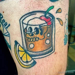 Фото тату коктейль (напиток) 31.12.2021 №1065 - cocktail tattoo - tatufoto.com