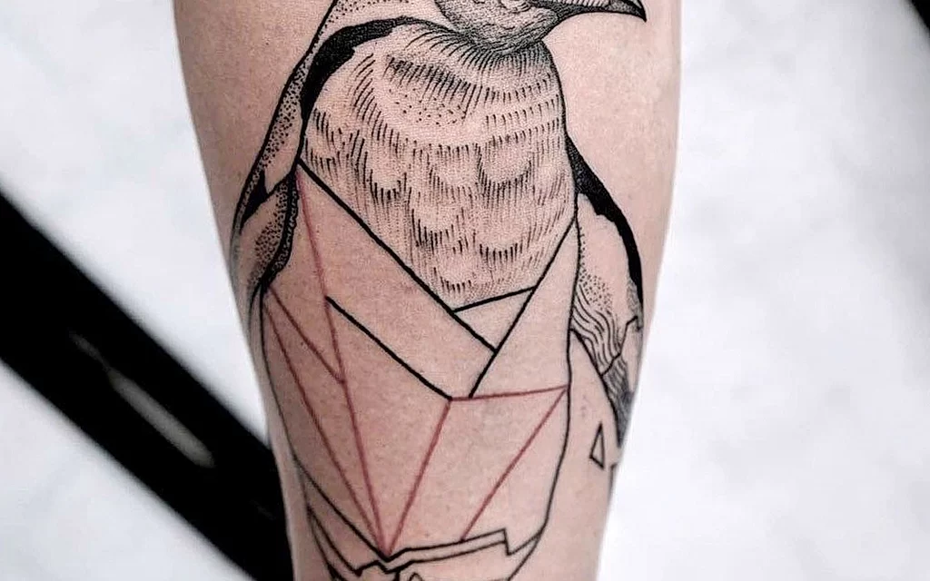 Рисунок татуировки с пингвином