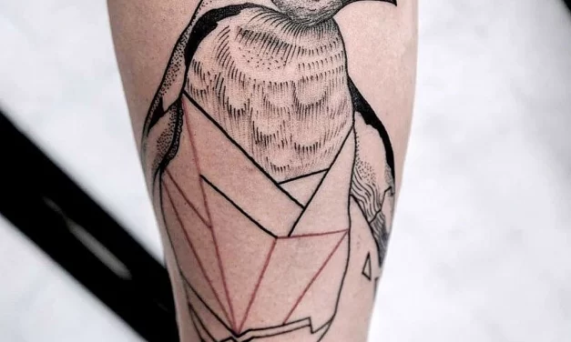 Рисунок татуировки с пингвином