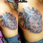 Фото тату сова с часами 13,12,2021 - №026 - Owl Tattoo With Clock - tatufoto.com