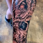 Фото тату сова с черепом 13,12,2021 - №010 - Owl Tattoo With Skull - tatufoto.com