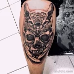 Фото тату сова с черепом 13,12,2021 - №011 - Owl Tattoo With Skull - tatufoto.com