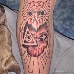Фото тату сова с черепом 13,12,2021 - №024 - Owl Tattoo With Skull - tatufoto.com