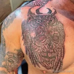 Фото тату сова с черепом 13,12,2021 - №027 - Owl Tattoo With Skull - tatufoto.com