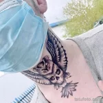 Фото тату сова с черепом 13,12,2021 - №042 - Owl Tattoo With Skull - tatufoto.com