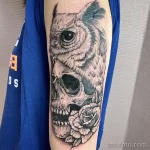 Фото тату сова с черепом 13,12,2021 - №047 - Owl Tattoo With Skull - tatufoto.com