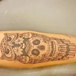 Фото тату сова с черепом 13,12,2021 - №053 - Owl Tattoo With Skull - tatufoto.com