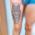 Фото тату сова с черепом 13,12,2021 - №076 - Owl Tattoo With Skull - tatufoto.com