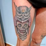 Фото тату сова с черепом 13,12,2021 - №077 - Owl Tattoo With Skull - tatufoto.com