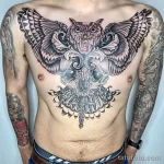 Фото тату сова с черепом 13,12,2021 - №085 - Owl Tattoo With Skull - tatufoto.com