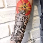Фото татуировки с маяком 02,12,2021 - №0001 - lighthouse tattoo - tatufoto.com