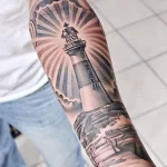 Фото татуировки с маяком 02,12,2021 - №0005 - lighthouse tattoo - tatufoto.com