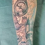 Фото татуировки с маяком 02,12,2021 - №0006 - lighthouse tattoo - tatufoto.com