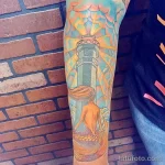 Фото татуировки с маяком 02,12,2021 - №0007 - lighthouse tattoo - tatufoto.com