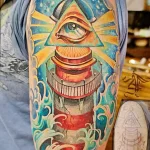 Фото татуировки с маяком 02,12,2021 - №0008 - lighthouse tattoo - tatufoto.com