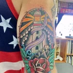 Фото татуировки с маяком 02,12,2021 - №0013 - lighthouse tattoo - tatufoto.com