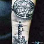 Фото татуировки с маяком 02,12,2021 - №0014 - lighthouse tattoo - tatufoto.com