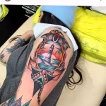 Фото татуировки с маяком 02,12,2021 - №0017 - lighthouse tattoo - tatufoto.com