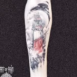 Фото татуировки с маяком 02,12,2021 - №0018 - lighthouse tattoo - tatufoto.com