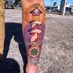 Фото татуировки с маяком 02,12,2021 - №0019 - lighthouse tattoo - tatufoto.com
