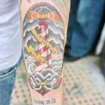 Фото татуировки с маяком 02,12,2021 - №0021 - lighthouse tattoo - tatufoto.com