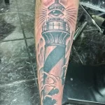 Фото татуировки с маяком 02,12,2021 - №0027 - lighthouse tattoo - tatufoto.com