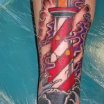 Фото татуировки с маяком 02,12,2021 - №0029 - lighthouse tattoo - tatufoto.com