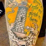 Фото татуировки с маяком 02,12,2021 - №0031 - lighthouse tattoo - tatufoto.com