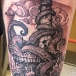 Фото татуировки с маяком 02,12,2021 - №0034 - lighthouse tattoo - tatufoto.com