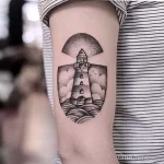 Фото татуировки с маяком 02,12,2021 - №0035 - lighthouse tattoo - tatufoto.com