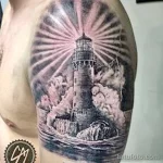 Фото татуировки с маяком 02,12,2021 - №0038 - lighthouse tattoo - tatufoto.com