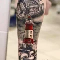 Фото татуировки с маяком 02,12,2021 - №0039 - lighthouse tattoo - tatufoto.com
